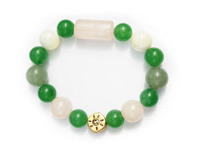 Bracelet aventurine, quartz rose et nacre
