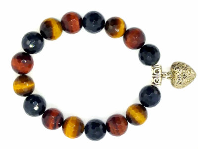 Bracelet avec les trois yeux : oeil de tigre, de faucon et de taureau