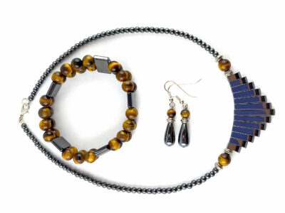 Parure hématite et oeil de tigre