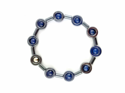 Bracelet fantaisie en lapis lazuli et hématite