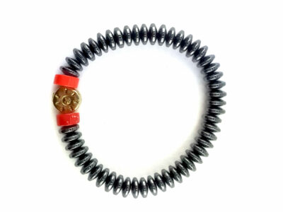 Bracelet en hématite et corail
