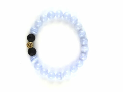 Bracelet en calcédoine et lave