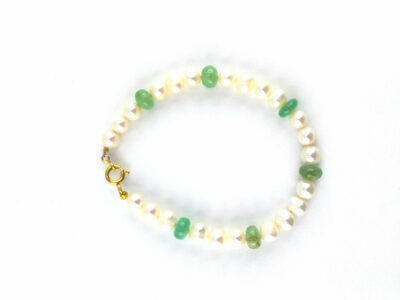 Bracelet en émeraude et perles d'eau douce