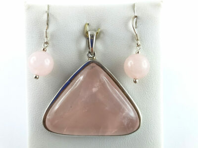 Parure en quartz rose et argent 925