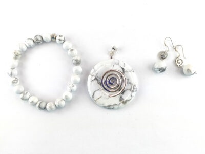 Parure en howlite et argent 925