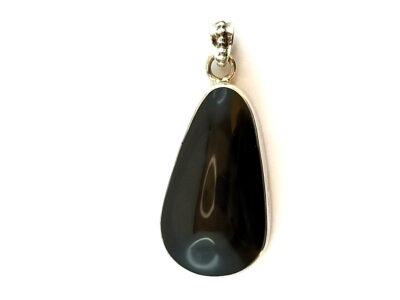 Pendentif en obsidienne oeil céleste et argent