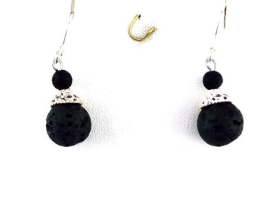 Boucles d'oreilles en lave et argent 925