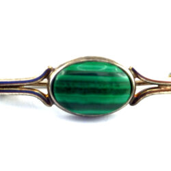 Broche en malachite et argent 925
