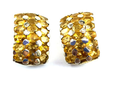 Clips en citrine et argent 925