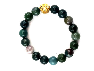 Bracelet en agate mousse 10 mm