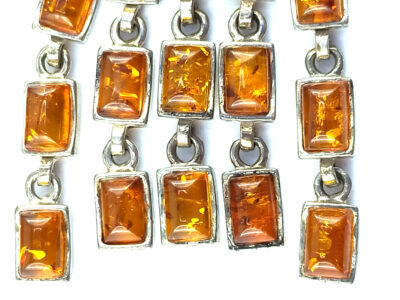 Boucles d'oreilles longues en ambre et argent vieilli 925 – Image 2
