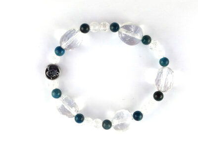 Bracelet en cristal de roche et apatite