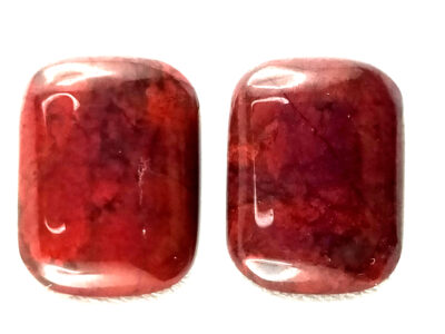 Clips en jaspe rouge
