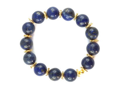 Bracelet en lapis lazuli plaqué or