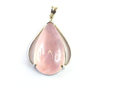 Pendentif en quartz rose et argent 925