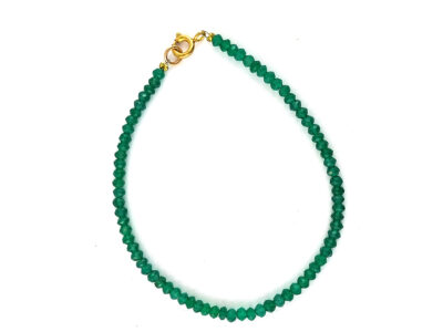 Bracelet en aventurine verte plaqué or