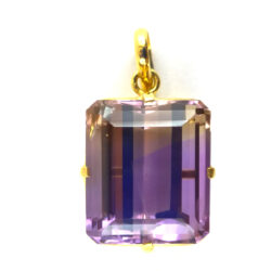 Pendentif en amétrine plaqué or