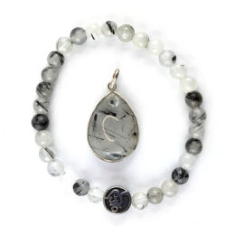 Parure en quartz tourmaline