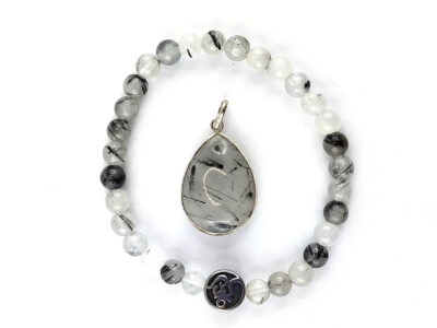 Parure en quartz tourmaline