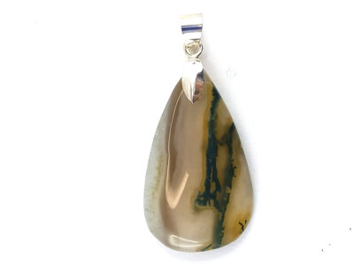 Pendentif en agate mousse et argent 925