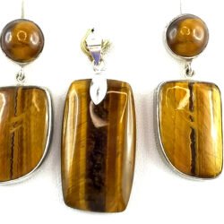 Parure en  oeil de tigre et argent 925