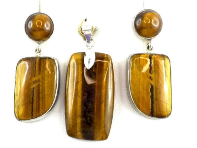 Parure en  oeil de tigre et argent 925