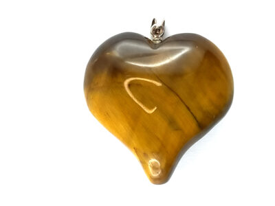 Pendentif coeur en oeil de tigre