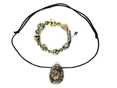 Parure en jaspe dalmatien