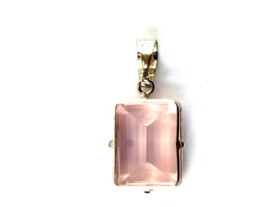 Pendentif en quartz rose et argent 925 – Image 2