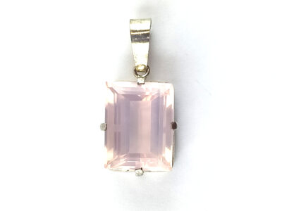 Pendentif en quartz rose et argent 925