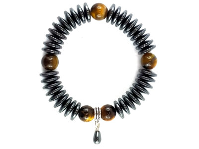 Bracelet en hématite et oeil de tigre
