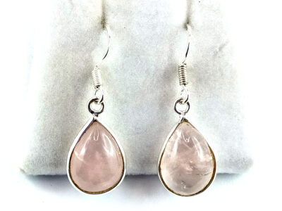 Boucles d'oreilles en quartz rose et argent 925