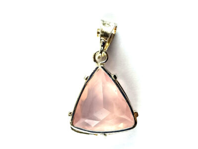 Pendentif en quartz rose gemme et argent 925 – Image 2