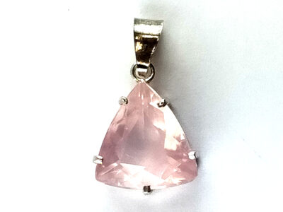 Pendentif en quartz rose gemme et argent 925